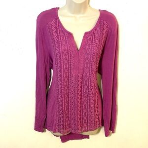 RXB Magenta Lace Trimmed Hi-Lo Blouse. Size XXL. EUC.
